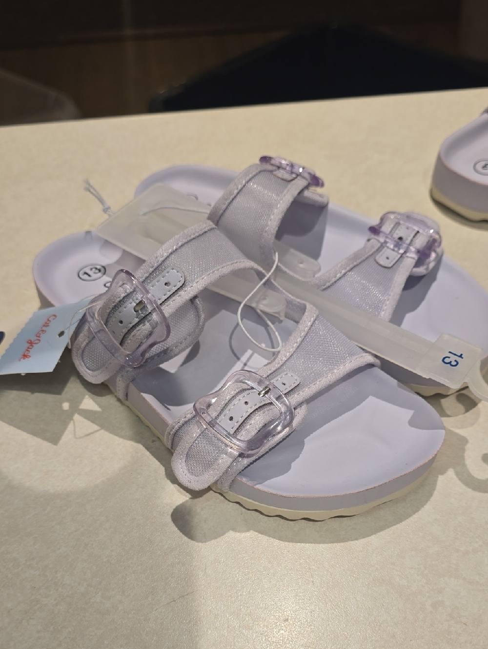 Cat & Jack Girls Two Band Mesh Slides - LIGHT Purple
